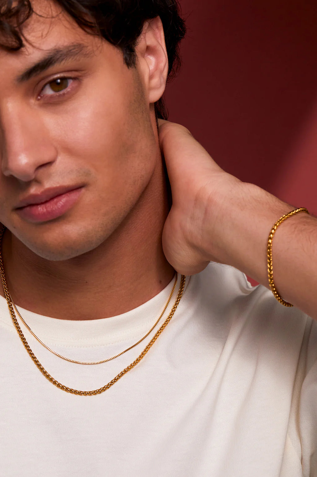 Mens Spiga Gold Finish Chain Necklace