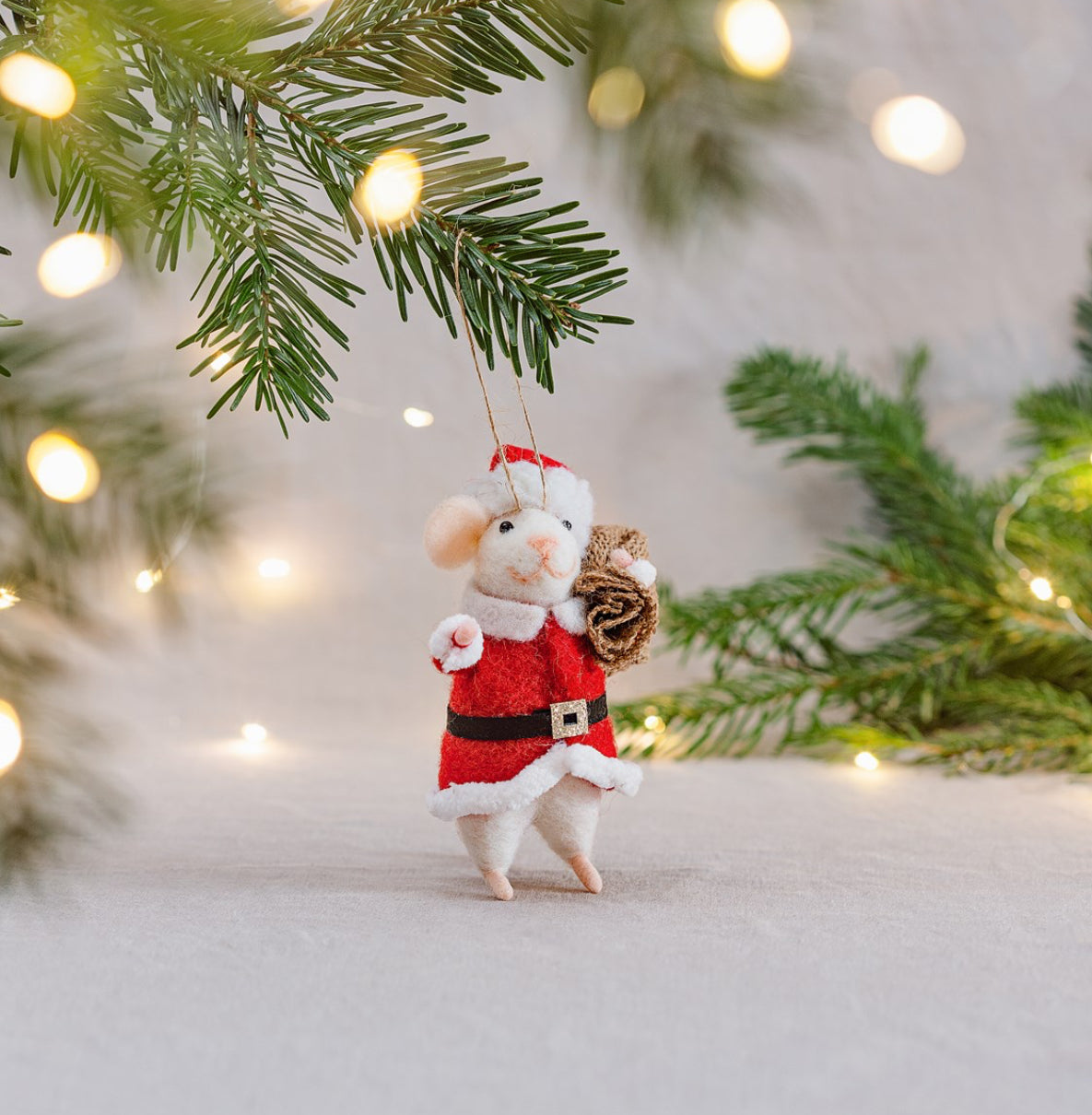 Santa Mouse Hanging Decoration