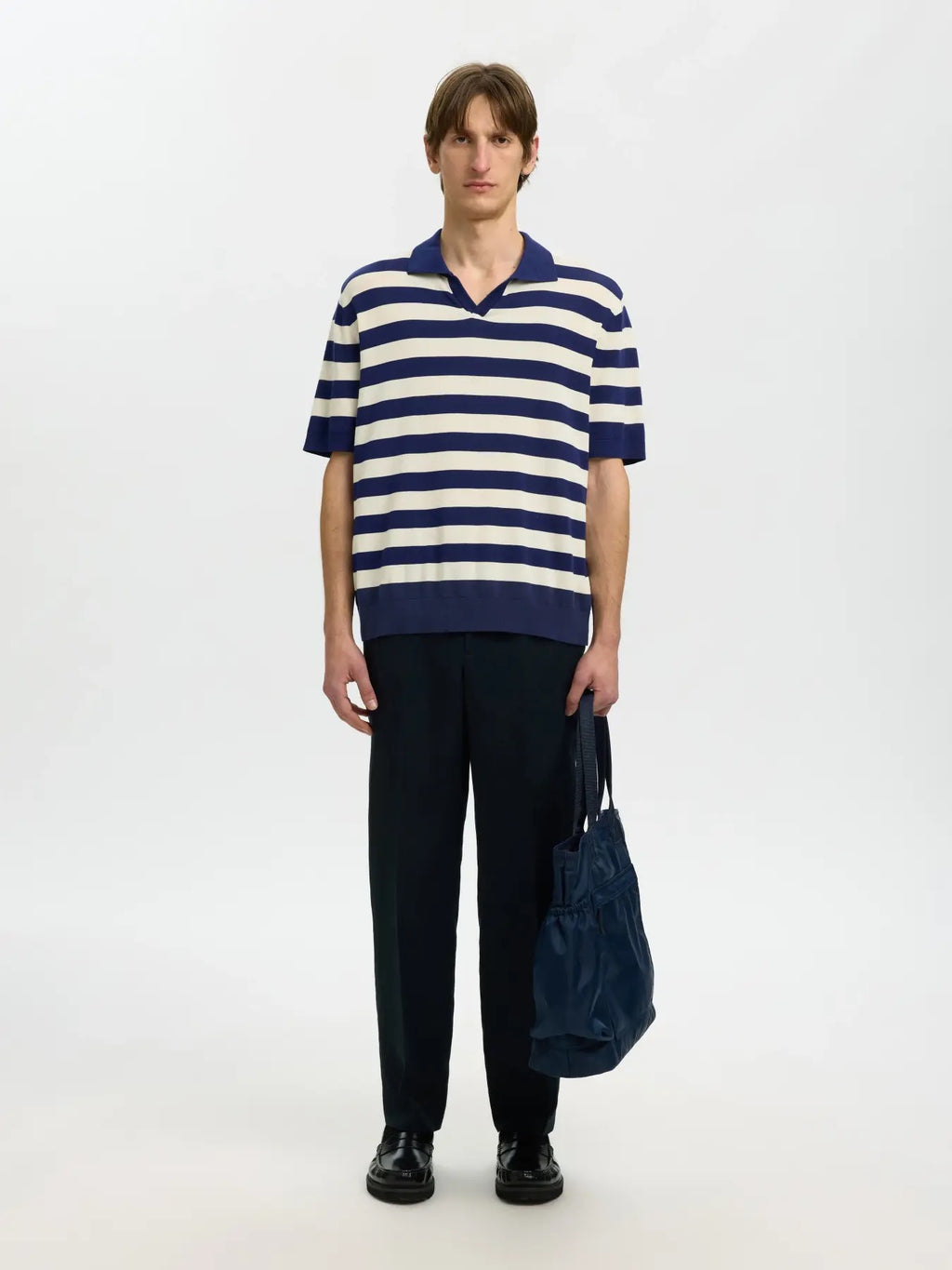 SLHTORINO SS KNIT RELAXED OPEN POLO