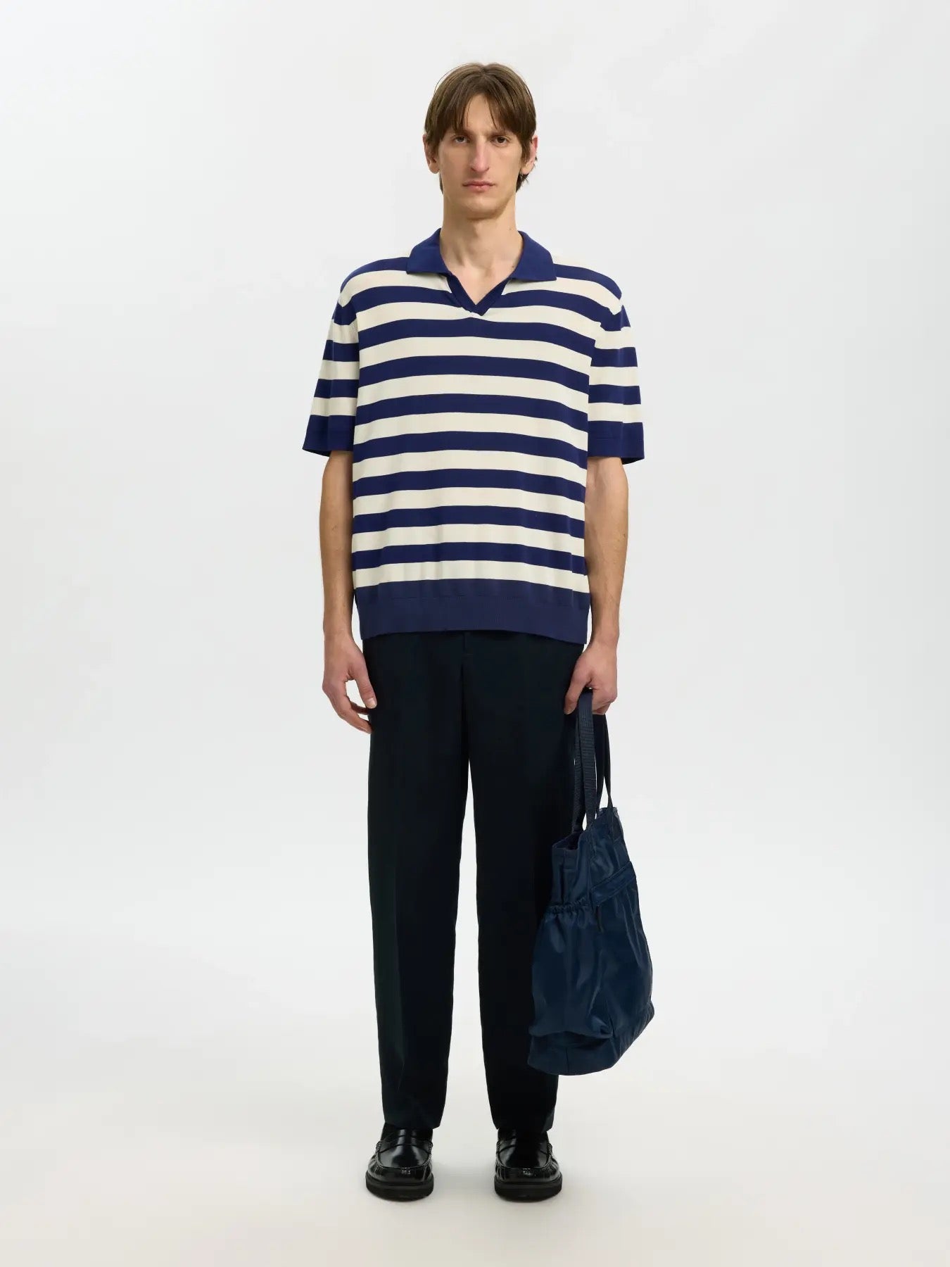 SLHTORINO SS KNIT RELAXED OPEN POLO
