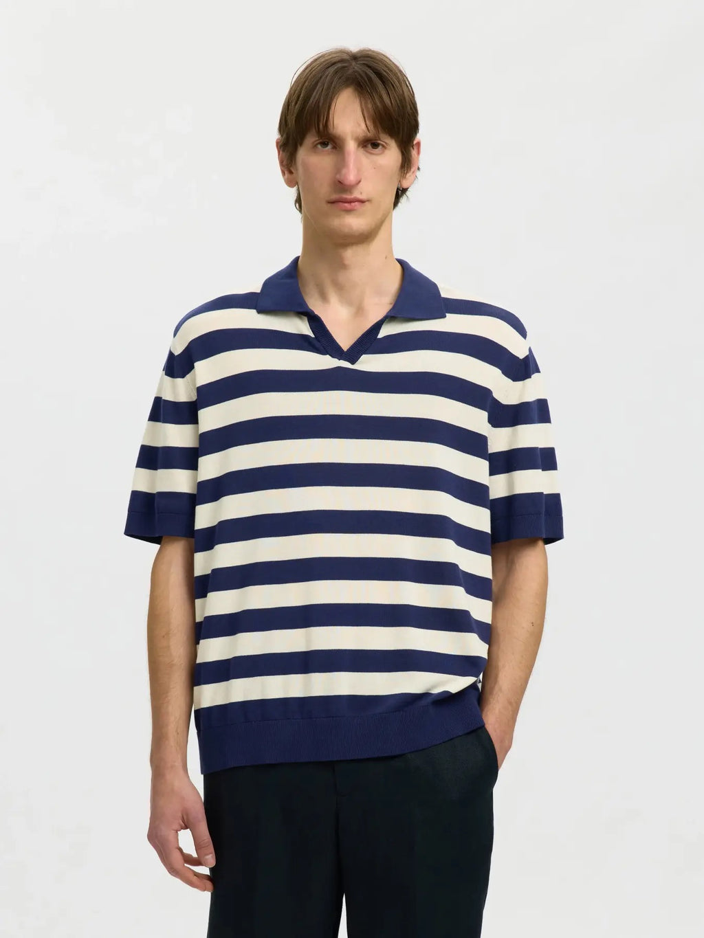 SLHTORINO SS KNIT RELAXED OPEN POLO