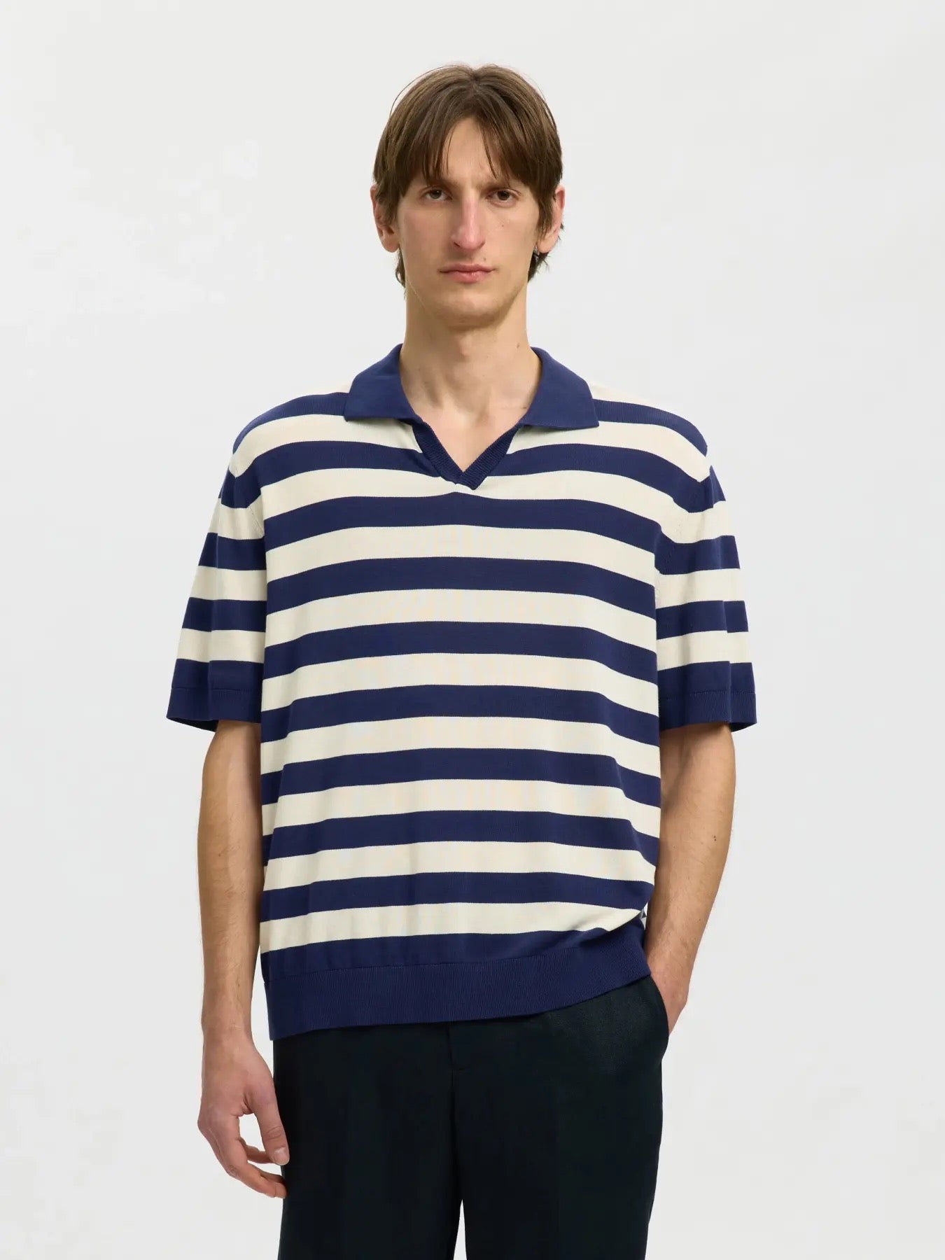 SLHTORINO SS KNIT RELAXED OPEN POLO