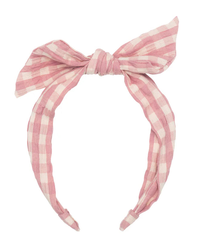 Taylor Gingham Tie Headband