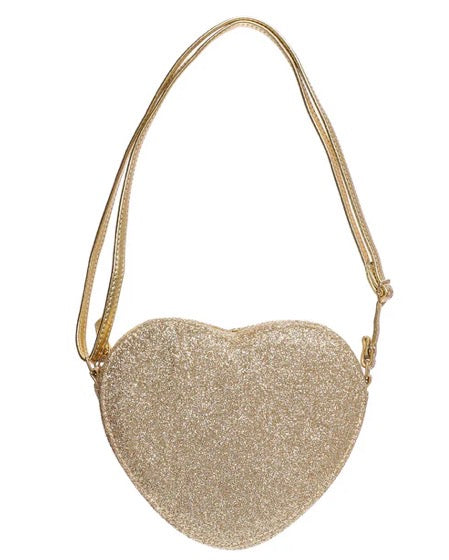 Love Heart Gold Glitter Bag
