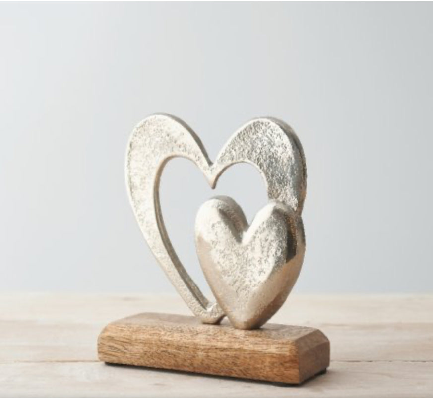 Aluminium Double Heart Ornament