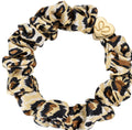 Gold Heart Silk Scrunchie - Leopard