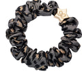 Gold Star Silk Scrunchie - Grey Leopard