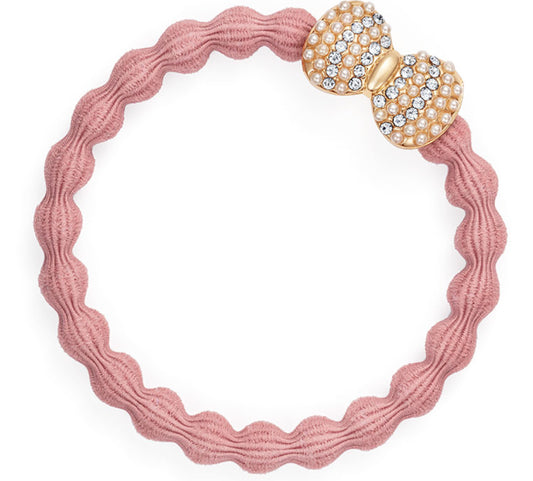 Gold Bling Bow Band - Champagne Pink