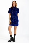 SEQUINS DRESS RICH BLUE