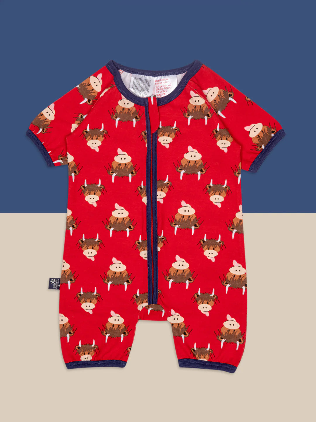 Highland Cow Short Sleeve Romper