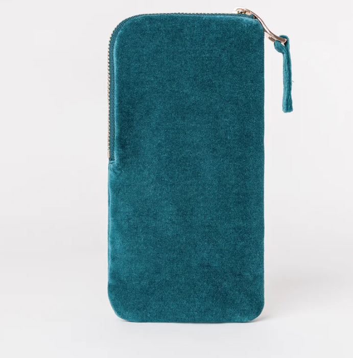 Honey Bee Velvet Glasses Case -Rich Blue