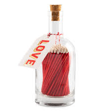 Luxury Glass Bottle Matches - Love
