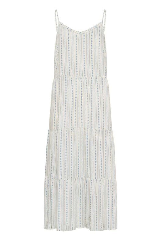 EdaSZ Maxi Strap Dress Ice Vallarta Flower Stripes