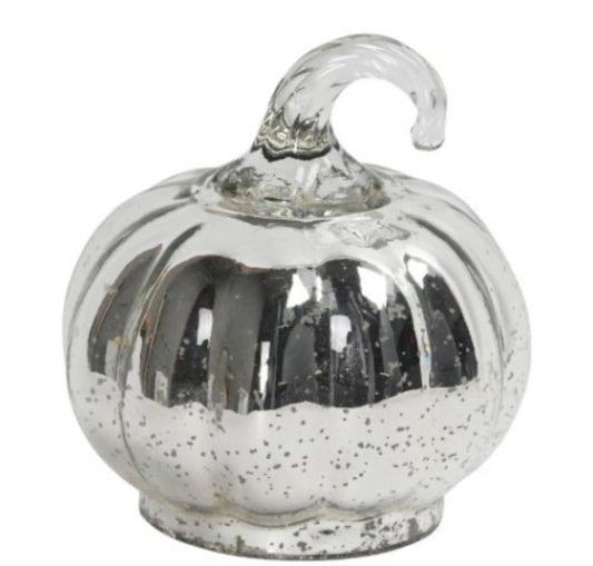 Mirrored silver pumpkin 12cm