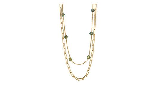 Daphne Two Row Daisy Chain Necklace