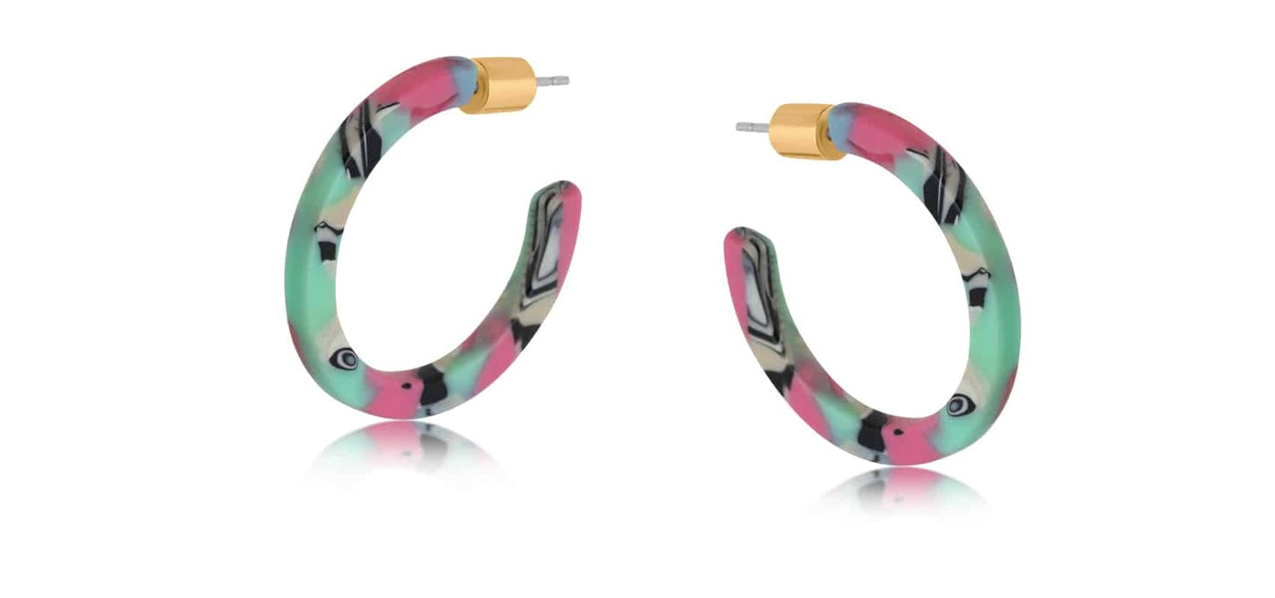Kathryn Thin Resin Hoop Earrings
