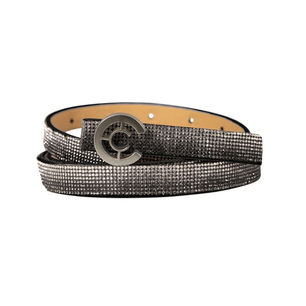 Similistone Belt with Logo Buckle