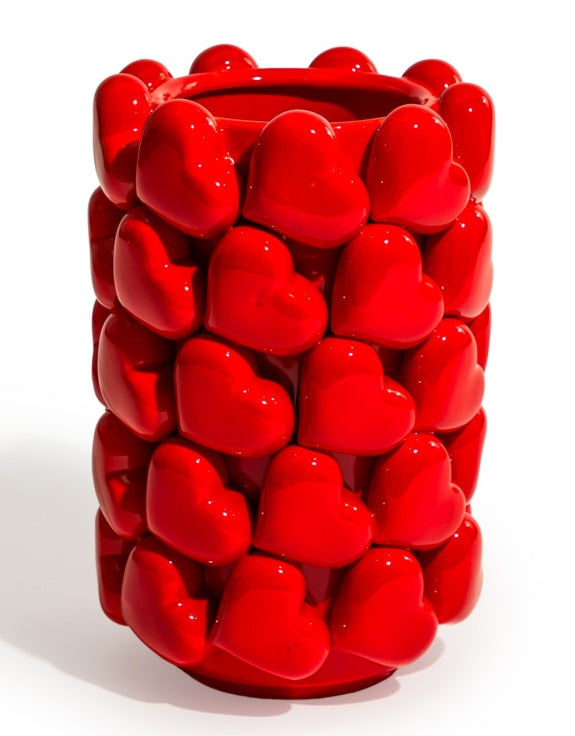 LARGE HEART CERAMIC VASE
