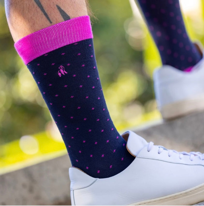 Spotted Pink Bamboo Socks