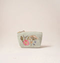 Pressed Flowers Velvet Coin Purse -Sage/Velvet