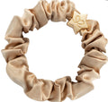Gold Star Silk Scrunchie - Sand