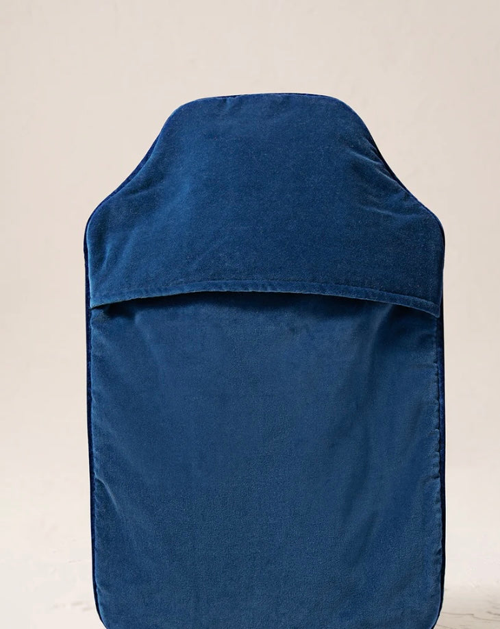 Pineapple Velvet Hot Water Bottle - Cobalt
