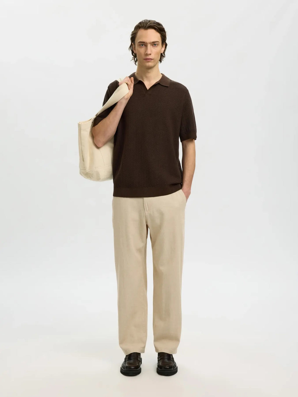 SLH220-LOOSE BRODY LINEN BLD PANT NOOS