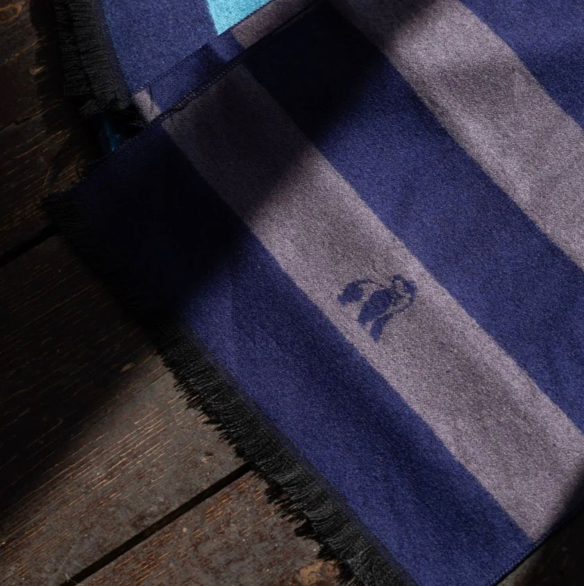 Grey And Blue Stripe Bamboo Scarf