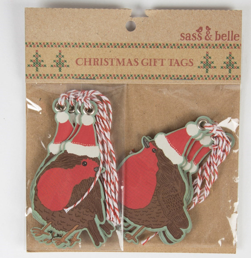 Christmas Robin Gift Tags -Set Of 10