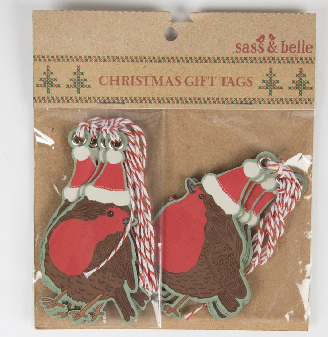 Christmas Robin Gift Tags -Set Of 10