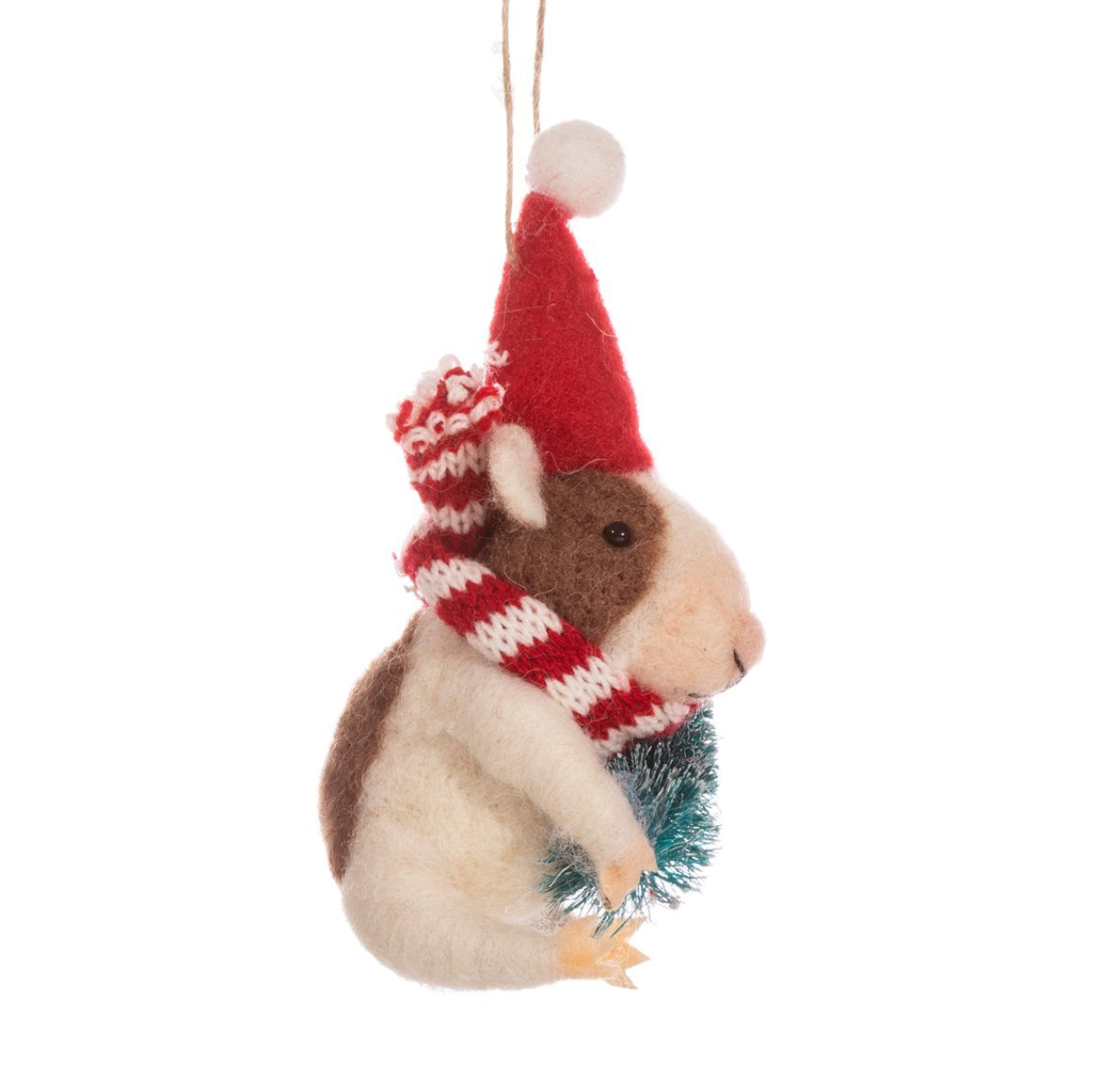 Guinea Pig With Tree Felt Decoration