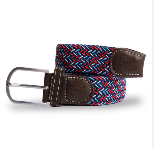 Woven Belt - Blue/Red/White Dot