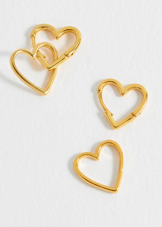 Double Heart Hoop Earrings