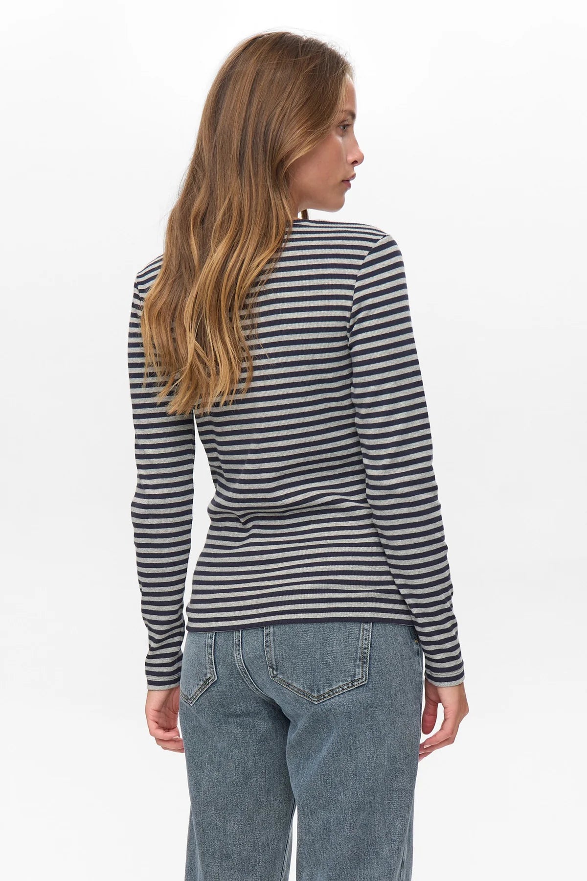 NUMELANY LS BLOUSE - DARK SAPPHIRE