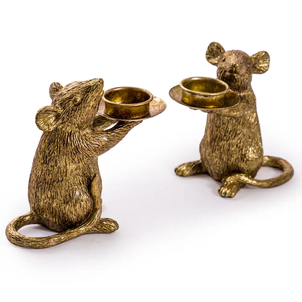 PAIRS OF MICE CANDLE HOLDERS
