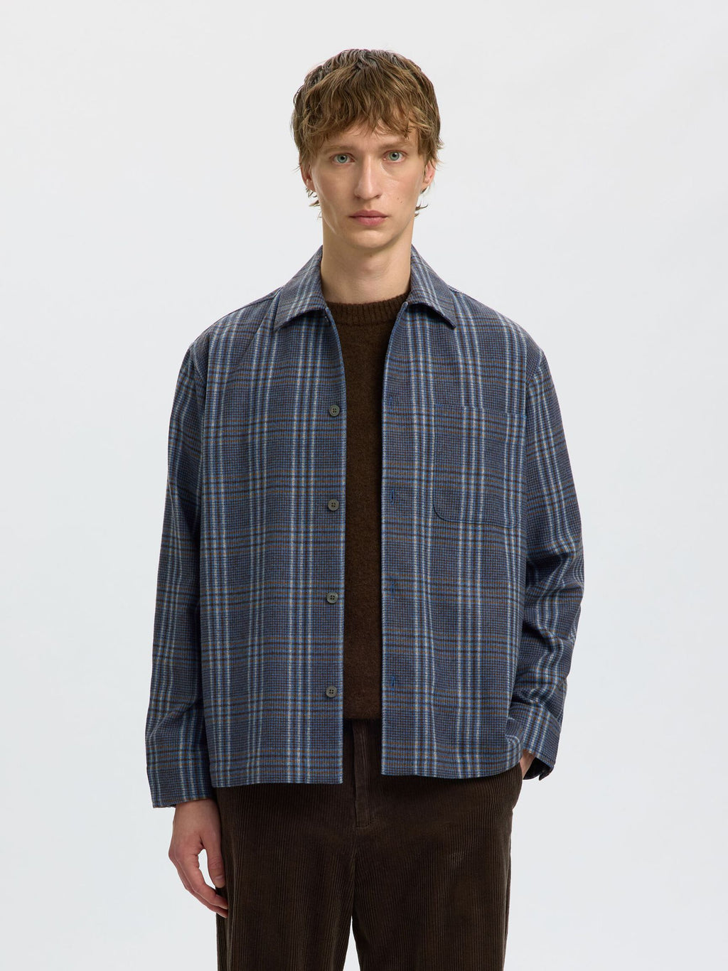 SLMRLXSVEND WT CHECK WOOL BLEND LIGHT OS