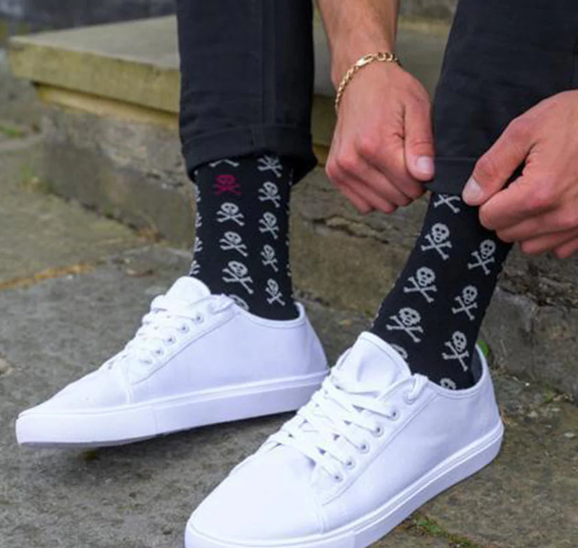 Black Skull Bamboo Socks