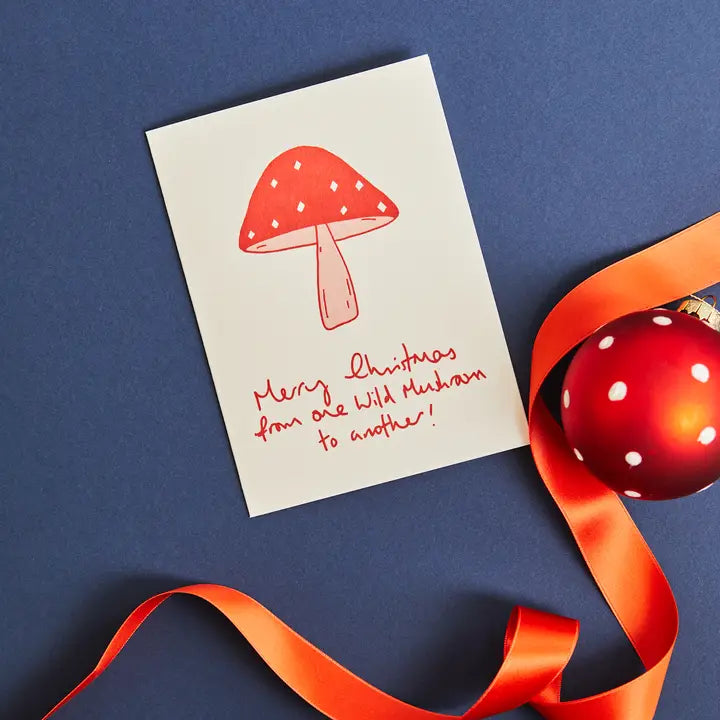 Wild Mushroom Christmas Card