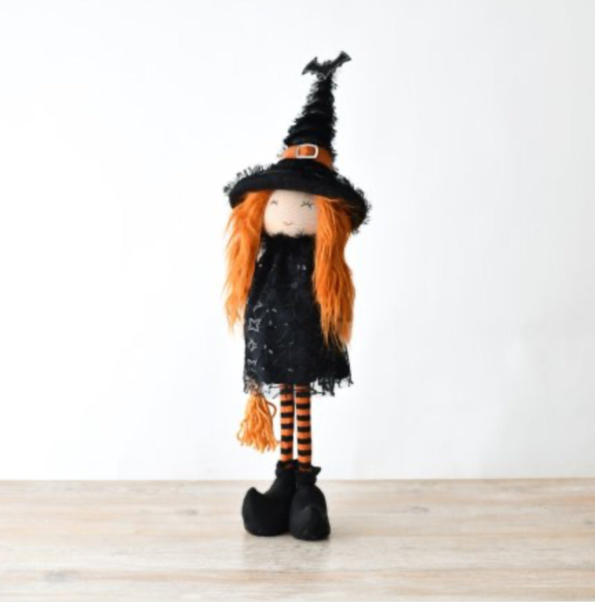 Fabric Standing Witch With Broomstick 61cm