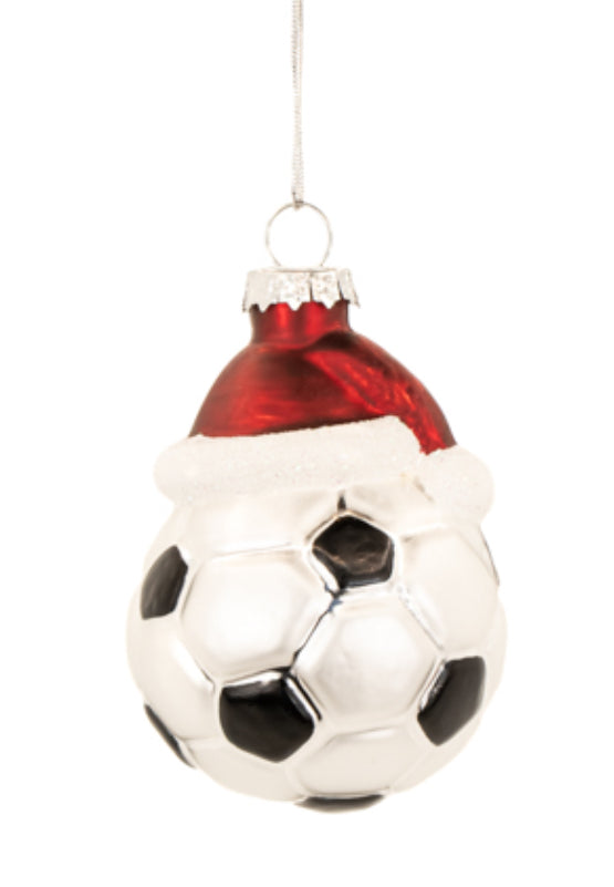 Festive Football Shaped Bauble