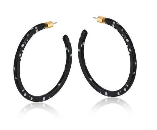 Marseille Thin Statement Resin Hoop Earrings