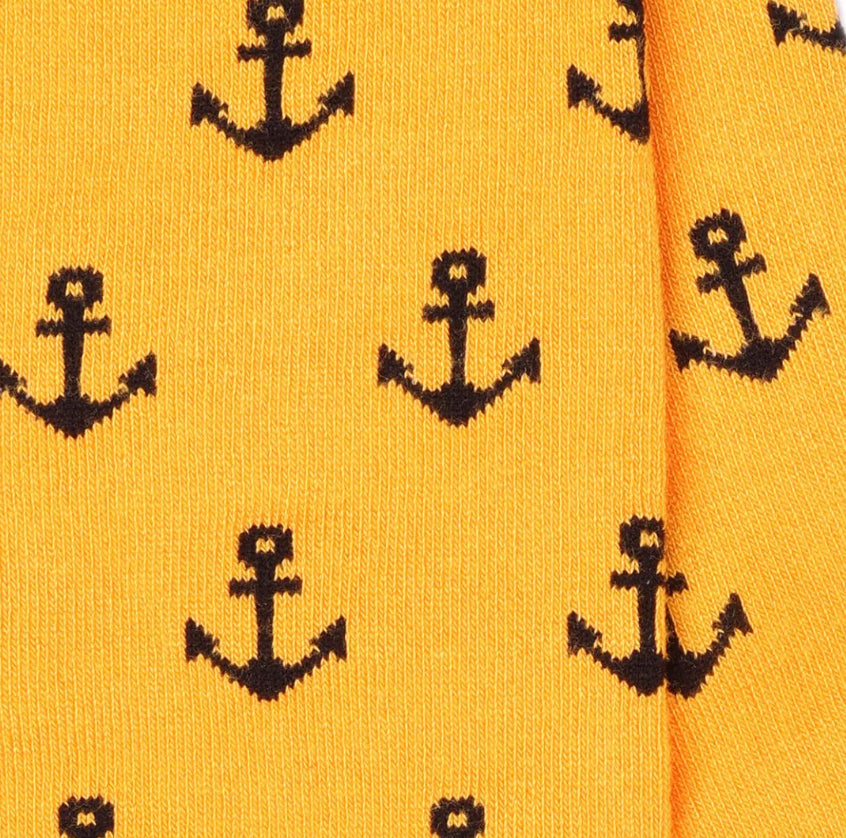 Yellow Anchor Bamboo Socks