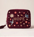 “ Hope” Velvet Wash Bag - Plum