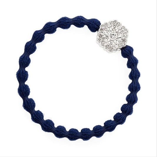 ByEloise Silver Snowflake Bangle Band - Navy