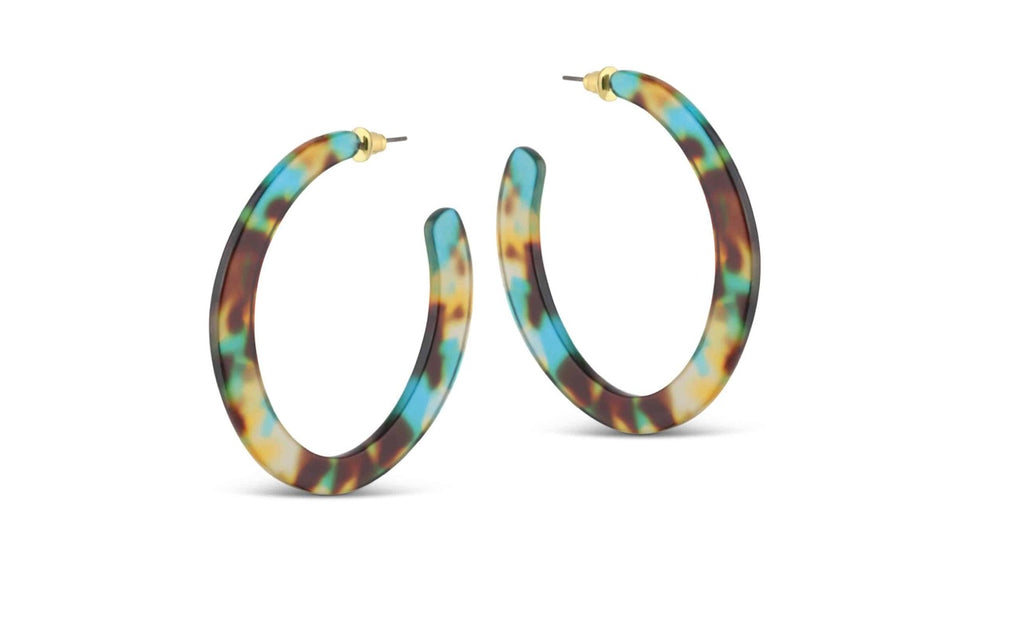 Olivia Semi Cut Out Resin Hoop Earrings