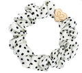 Gold Heart Silk Scrunchie - Polka Dot