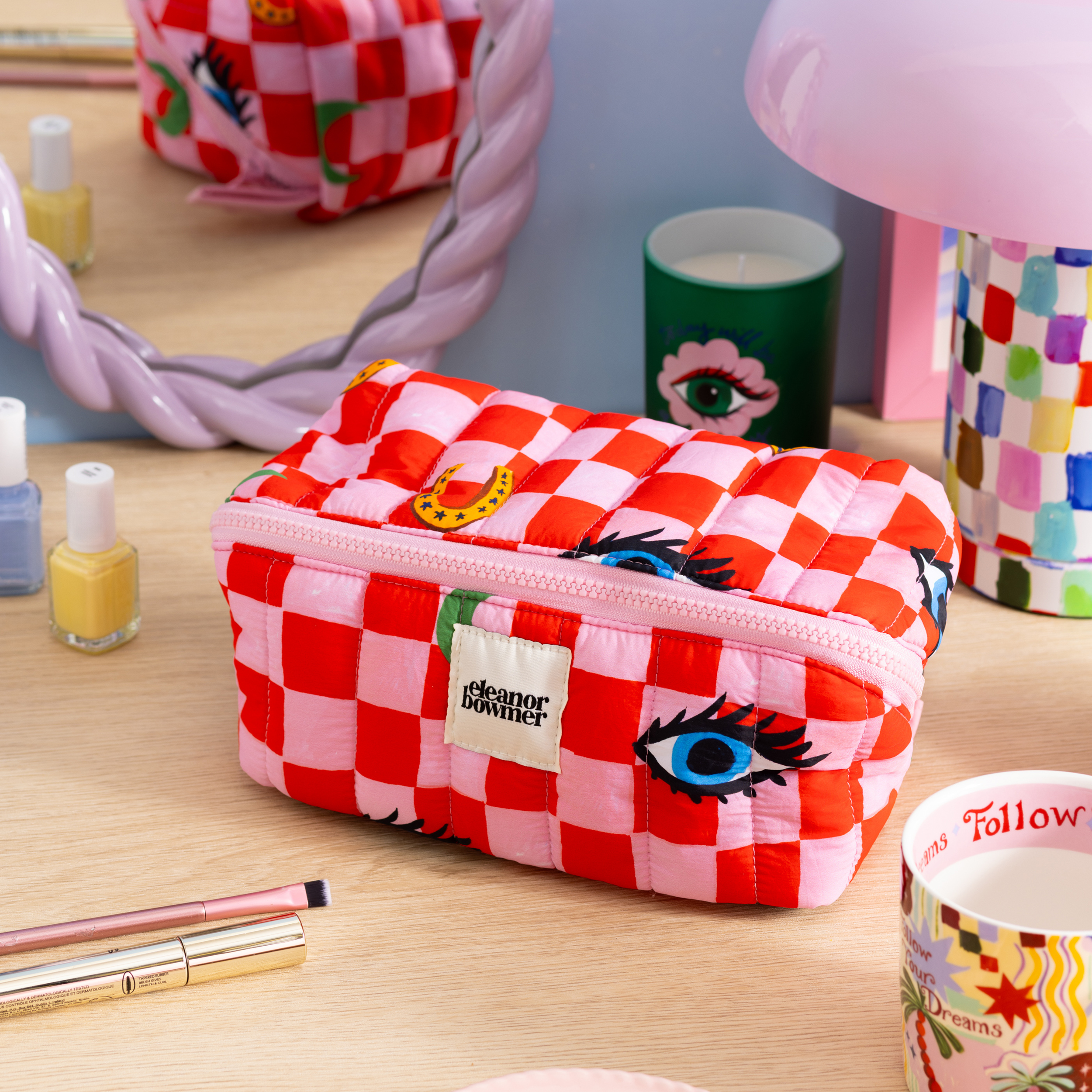 Checker Icons Flat Lay Wash Bag