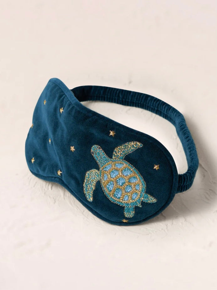 Turtle Conservation Velvet Eye Mask - Marine Navy