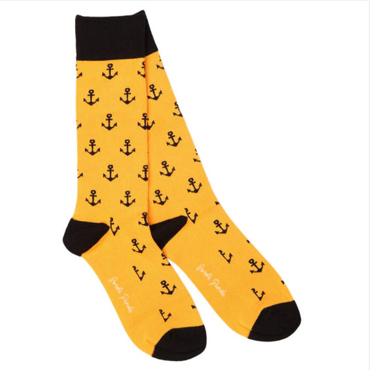 Yellow Anchor Bamboo Socks