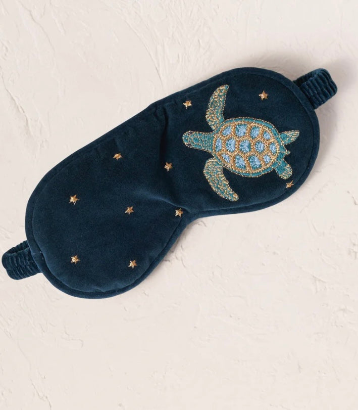 Turtle Conservation Velvet Eye Mask - Marine Navy